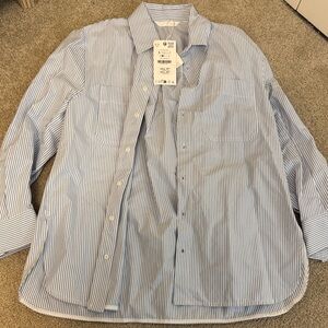 Zara Women’s Blue Striped Shirt